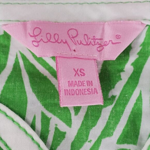 🦋Vintage Lilly Pulitzer Lime Leaf & Giraffe Print 3/4 Sleeve Tunic Top XSmall - Picture 11 of 13